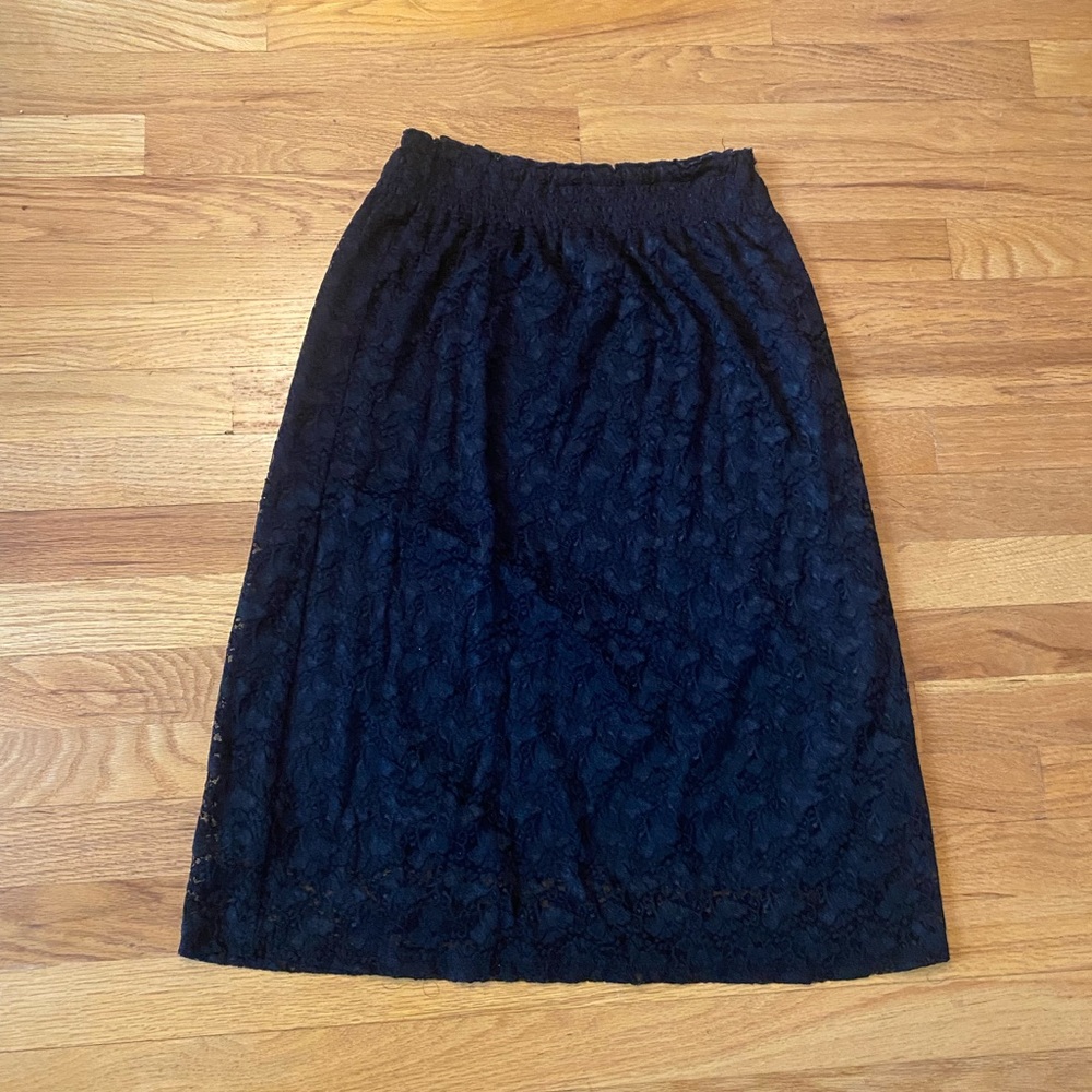 Vintage black lace skirt